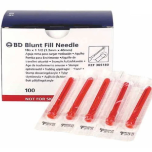 Agujas de carga Estéril BD Blunt Fill 18G 1 1/2″ Punta roma 1.2mm x 40mm